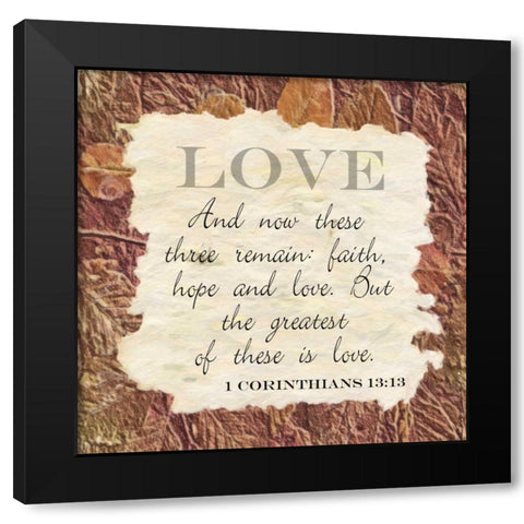 Love ver 2 Black Modern Wood Framed Art Print with Double Matting by Greene, Taylor