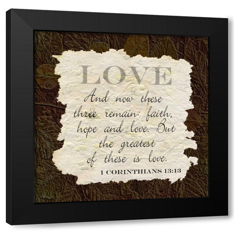 Love Black Modern Wood Framed Art Print by Greene, Taylor