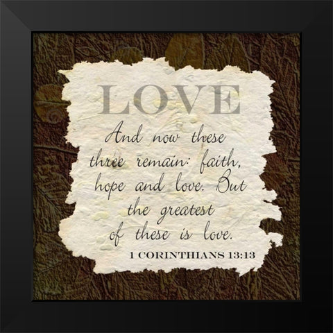 Love Black Modern Wood Framed Art Print by Greene, Taylor