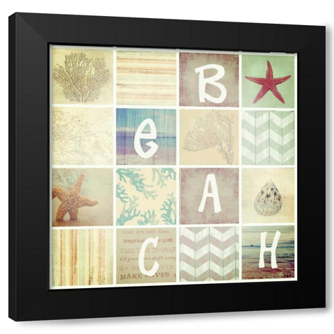 16 Patch Beach Black Modern Wood Framed Art Print with Double Matting by Greene, Taylor