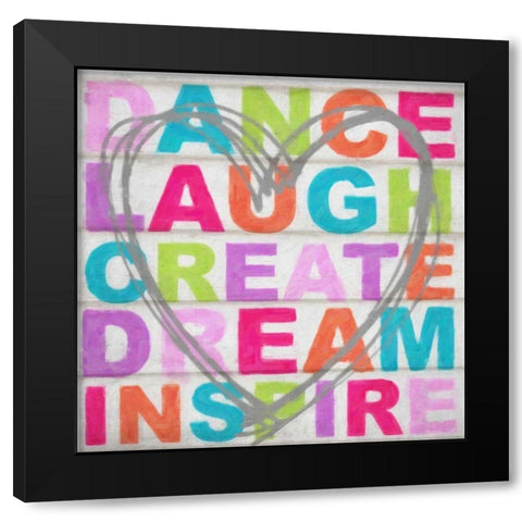 Dance Laugh Black Modern Wood Framed Art Print with Double Matting by Greene, Taylor