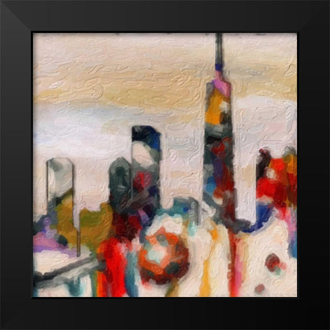 Abstract Skyline 2 Black Modern Wood Framed Art Print by Greene, Taylor