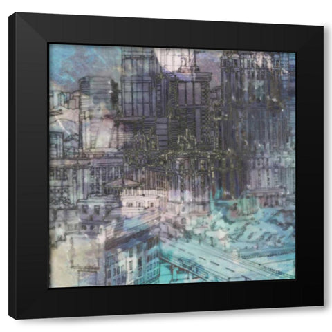 City Madness I Black Modern Wood Framed Art Print with Double Matting by Greene, Taylor