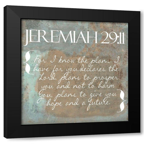 Jeremiah 29-11 Black Modern Wood Framed Art Print with Double Matting by Greene, Taylor