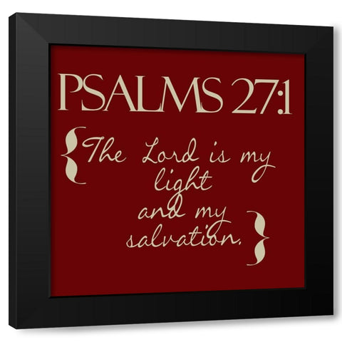 Psalms 27-1 Red Black Modern Wood Framed Art Print by Greene, Taylor