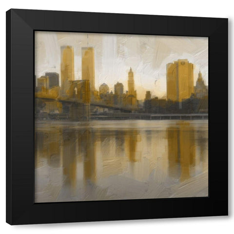 Skyline Remembered Black Modern Wood Framed Art Print with Double Matting by Greene, Taylor