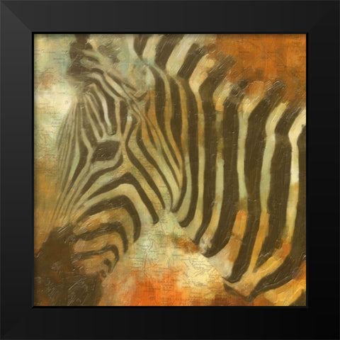 Global Zebra Black Modern Wood Framed Art Print by Greene, Taylor