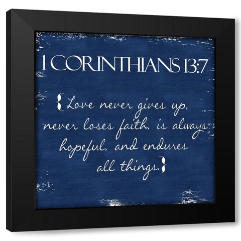 Corinthians Blue Black Modern Wood Framed Art Print with Double Matting by Greene, Taylor