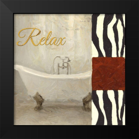 Relax Bath Black Modern Wood Framed Art Print by Greene, Taylor