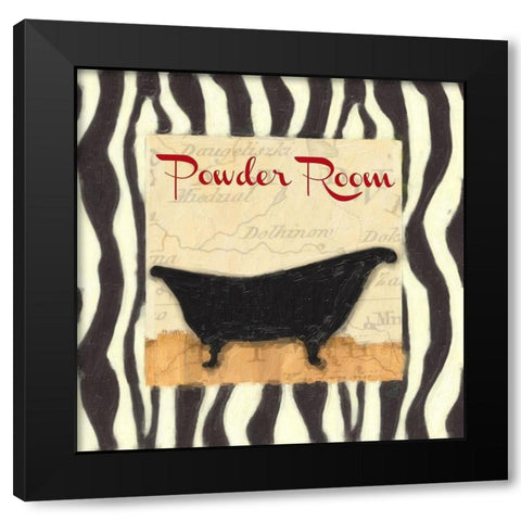 Zebra Bath II Black Modern Wood Framed Art Print by Greene, Taylor