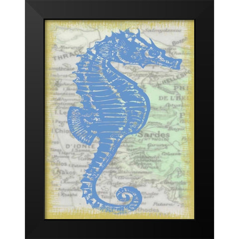 SEAHORSE Black Modern Wood Framed Art Print by Greene, Taylor