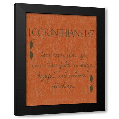 Love in Orange Black Modern Wood Framed Art Print by Greene, Taylor