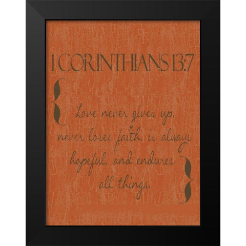 Love in Orange Black Modern Wood Framed Art Print by Greene, Taylor