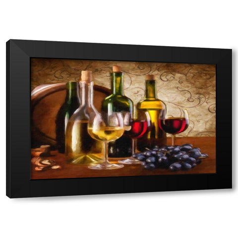Wine I Black Modern Wood Framed Art Print with Double Matting by Greene, Taylor