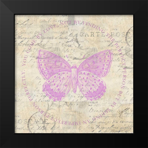 Love Butterfly Paper Black Modern Wood Framed Art Print by Greene, Taylor