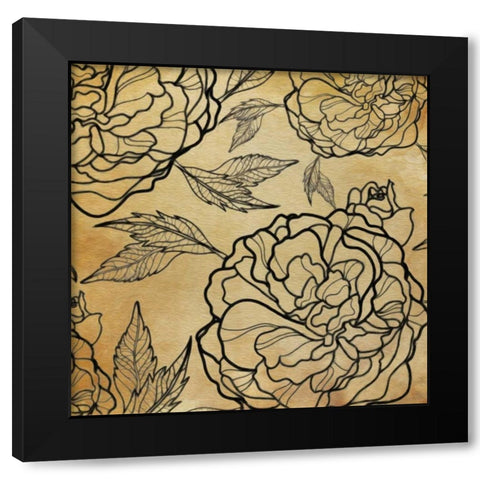 Floral Pattern II Black Modern Wood Framed Art Print by Greene, Taylor