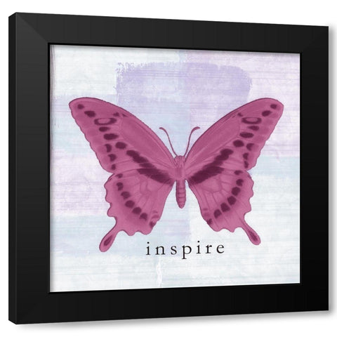 Mulberry Butterfly Inspire Black Modern Wood Framed Art Print with Double Matting by Greene, Taylor
