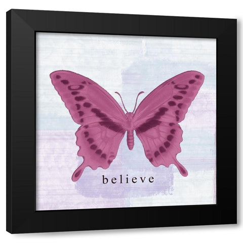 Mulberry Butterfly Belive Black Modern Wood Framed Art Print by Greene, Taylor