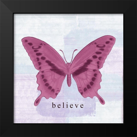 Mulberry Butterfly Belive Black Modern Wood Framed Art Print by Greene, Taylor