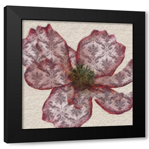 PATTEREND RED PETALS I Black Modern Wood Framed Art Print with Double Matting by Greene, Taylor