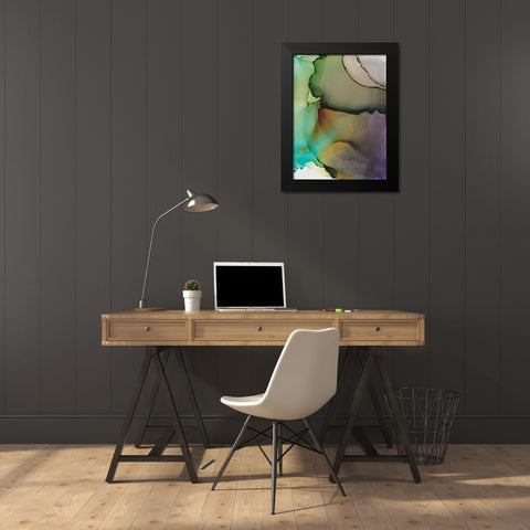Emerald Nebula Black Modern Wood Framed Art Print by Triosi, Johnny
