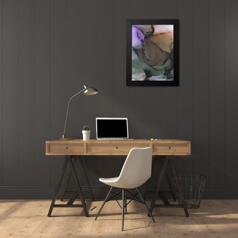 Energetic Expolsion Black Modern Wood Framed Art Print by Triosi, Johnny