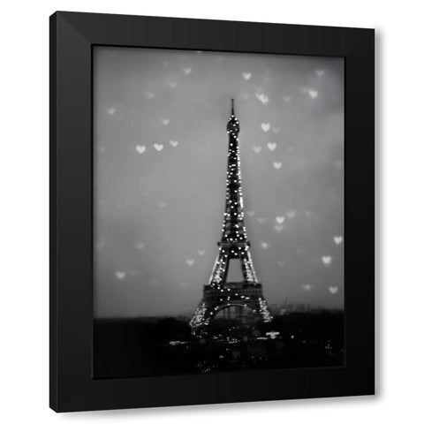 Hearts In Paris 2 Black Modern Wood Framed Art Print by Telik, Tracey