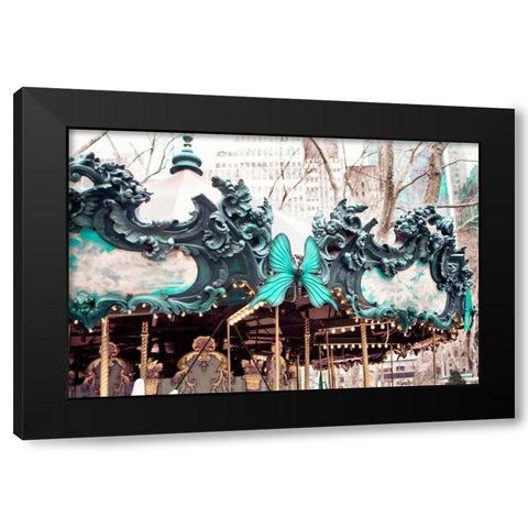 Majestic Carousel Black Modern Wood Framed Art Print by Telik, Tracey