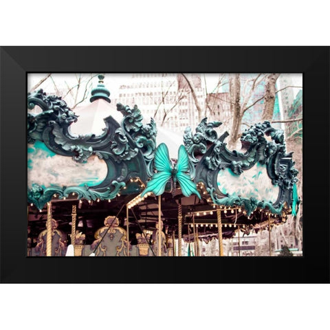 Majestic Carousel Black Modern Wood Framed Art Print by Telik, Tracey