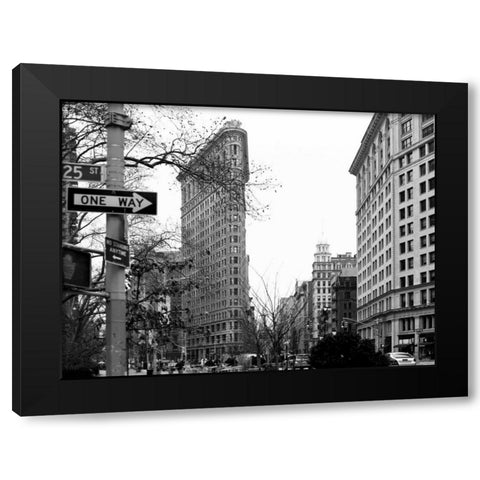 Flat Iron BW Black Modern Wood Framed Art Print by Telik, Tracey