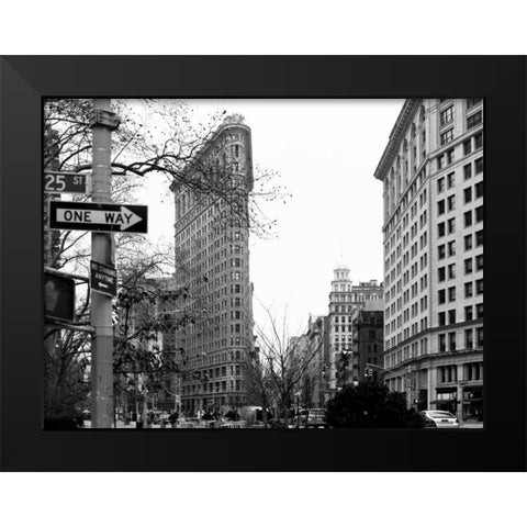 Flat Iron BW Black Modern Wood Framed Art Print by Telik, Tracey