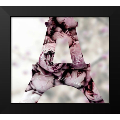 Pale Rose Black Modern Wood Framed Art Print by Telik, Tracey