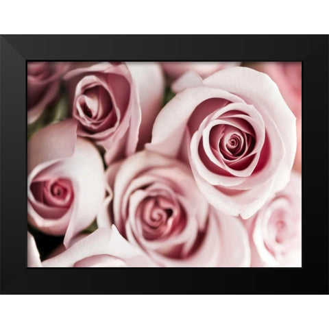 Blush Tone Bouquet Black Modern Wood Framed Art Print by Telik, Tracey