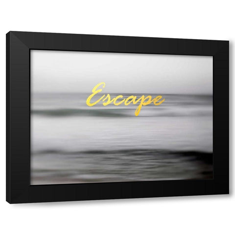 Beach Escape Black Modern Wood Framed Art Print by Telik, Tracey
