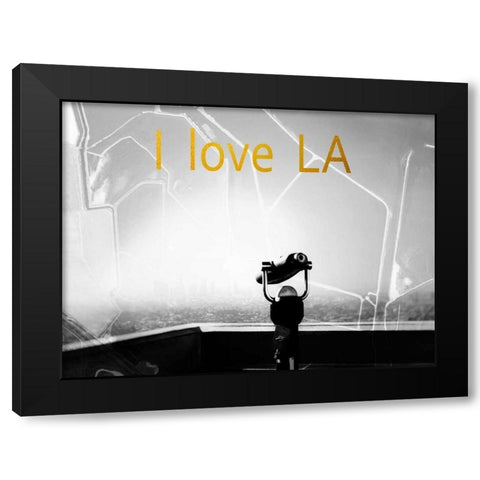 LA Gold Black Modern Wood Framed Art Print by Telik, Tracey