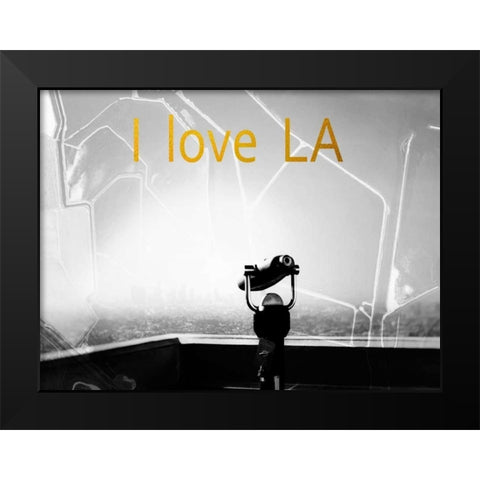 LA Gold Black Modern Wood Framed Art Print by Telik, Tracey