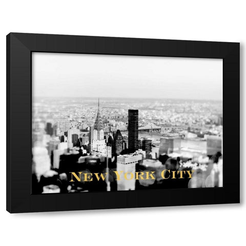 NYC Skyline Gold Black Modern Wood Framed Art Print by Telik, Tracey