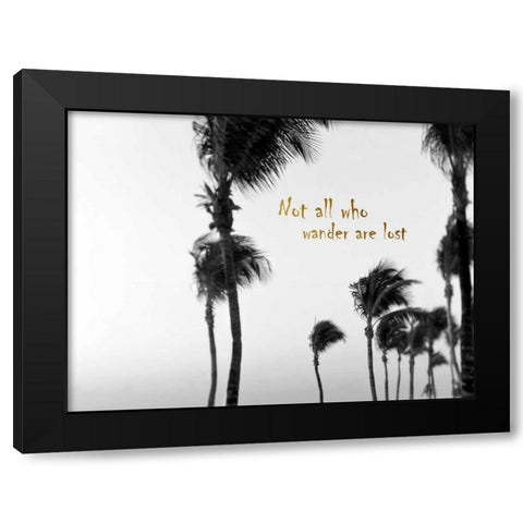 Wandering Golden Palms Black Modern Wood Framed Art Print with Double Matting by Telik, Tracey