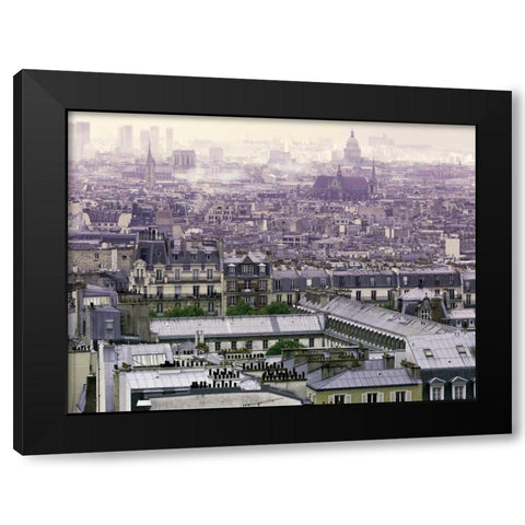 Foggy Paris Black Modern Wood Framed Art Print by Telik, Tracey