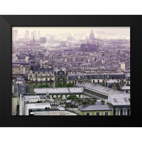 Foggy Paris Black Modern Wood Framed Art Print by Telik, Tracey