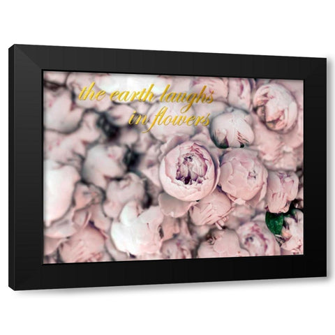Laugh Flowers Black Modern Wood Framed Art Print by Telik, Tracey