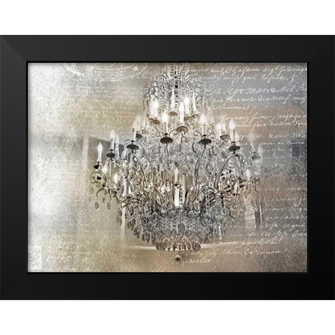 Silver Gold Chandelier Black Modern Wood Framed Art Print by Telik, Tracey