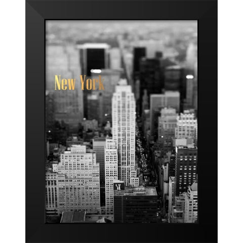 Gold NY Fifth Ave Black Modern Wood Framed Art Print by Telik, Tracey