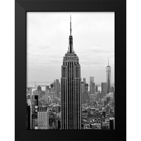 Empire State Black Modern Wood Framed Art Print by Telik, Tracey