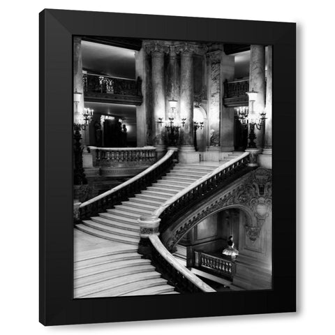 BW Grand Stairs Black Modern Wood Framed Art Print with Double Matting by Telik, Tracey