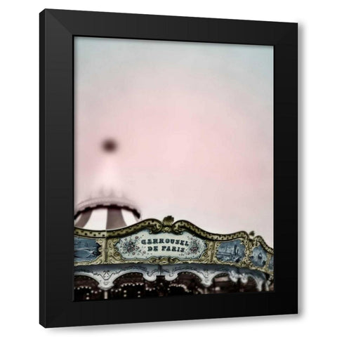 Pink Paris Carousel Black Modern Wood Framed Art Print by Telik, Tracey