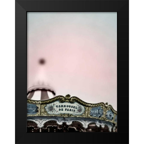 Pink Paris Carousel Black Modern Wood Framed Art Print by Telik, Tracey