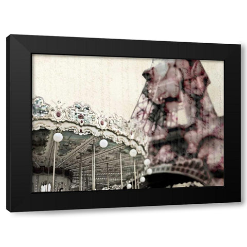 Vintage Carousel Black Modern Wood Framed Art Print by Telik, Tracey