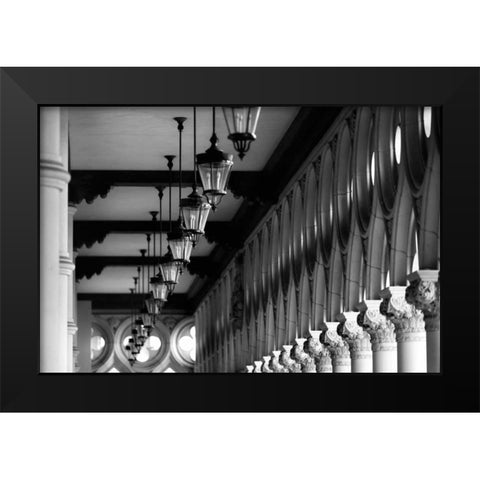 Venice repeat Black Modern Wood Framed Art Print by Telik, Tracey