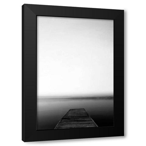 Strolling On The Pier Black Modern Wood Framed Art Print with Double Matting by Telik, Tracey
